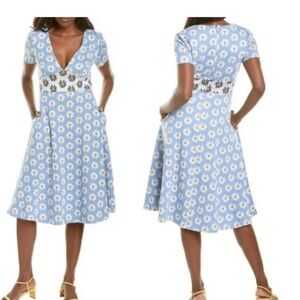 ModCloth Hutch Rainey Floral Daisy Blue Midi Dress Medium. Worn twice. Like new.